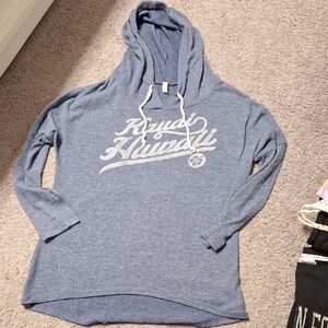 Casual Blue Hoodie with Graphic Print